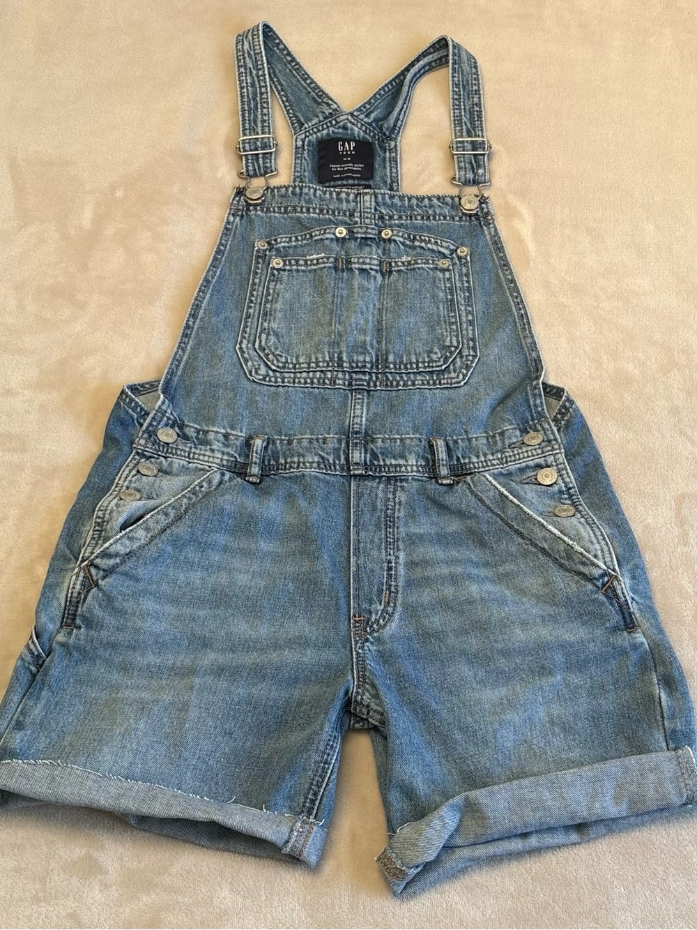 GAP Cutoff Overalls Light Blue